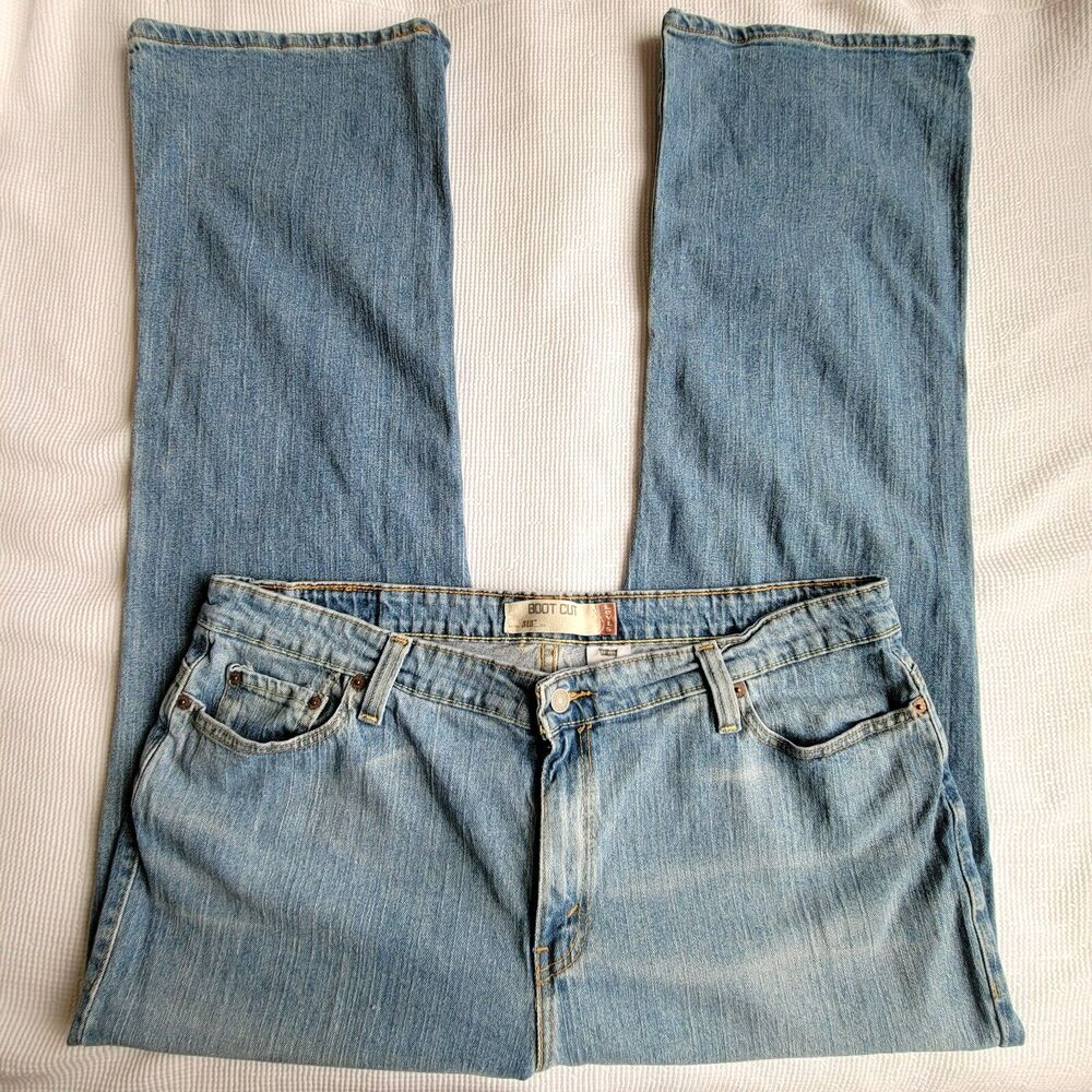 Vintage 2005 LEVI'S 515 Boot Cut Jeans Mid Rise Stretch Size 22M Plus Irregular